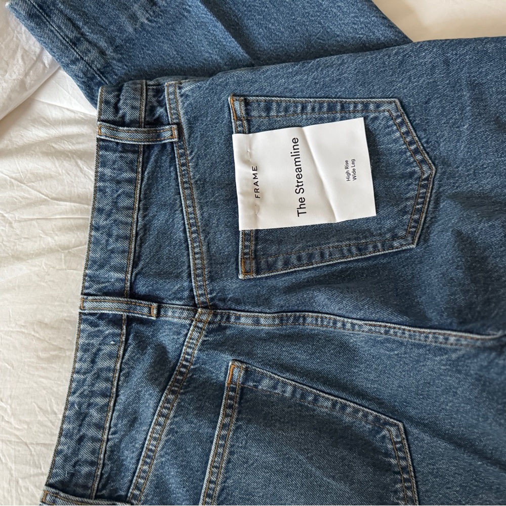 Frame Denim Blue Straight Leg Jeans - Picture 13 of 16